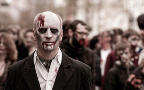 Zombie man with Halloween makeup