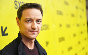 Actor James McAvoy on a yellow background