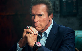 American actor Arnold Schwarzenegger in a suit