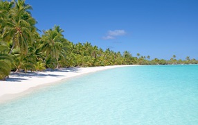 Clean tropical beach with blue water