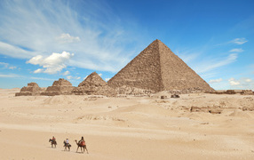 Old pyramids under the blue sky
