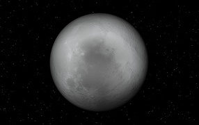 Большая белая луна в черном звездном небе