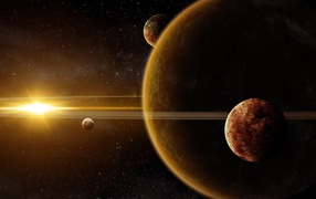 Solar system planets in orbit