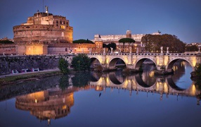 Castel Sant'Angelo by the river, Rome. Italy