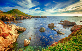 Красивое морское побережье, Калифорния. США