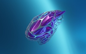3D object on a blue background