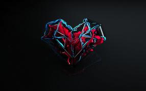 Abstract heart on black background