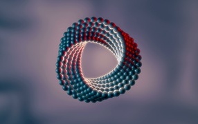 Abstract spiral from metal balls