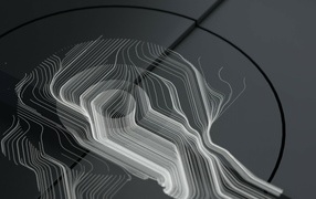 Абстрактные белые линии на сером фоне