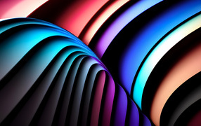 Black and colorful abstract waves