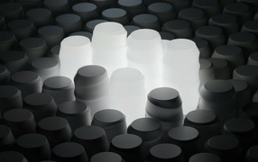 Черные  и белые 3д фигуры