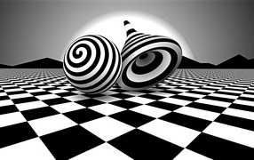 Black and white optical illusion figures