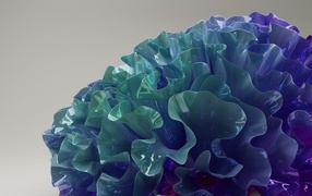 Синее абстрактное растение на сером фоне