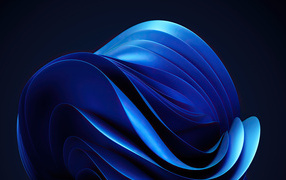 Blue abstract waves on black background