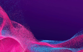 Blue and pink sand on purple background
