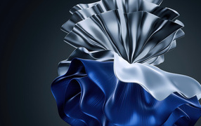 Синий и серебристый узор на сером фоне