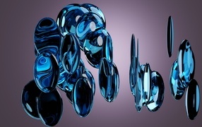 Синие кристаллы на черном фоне