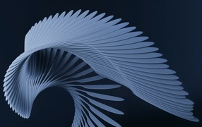 Голубой узор с перьями 3д графика