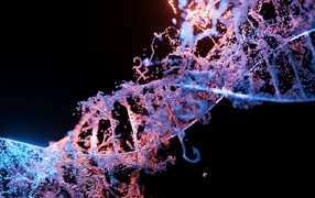 DNA chain 3D on a black background