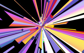 Динамические разноцветные геометрические 3д фигуры