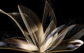 Фантастический абстрактный цветок на черном фоне