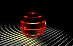Светящийся 3д шар на черной решетке