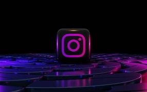 Instagram application icon, 3D graphics