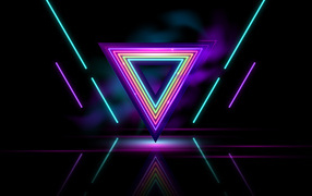 Inverted neon triangle