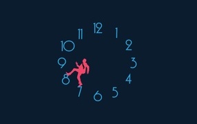 Man running on a clock dial