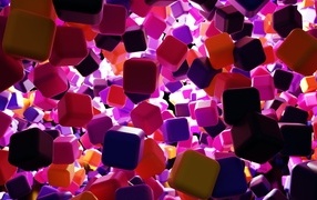 Many colorful cubes 3D graphics