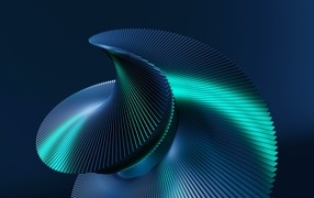 Металлическая спираль на черном фоне 3д графика