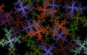 Разноцветные рисунки на черном фоне 