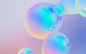 Разноцветные абстрактные пузыри на сером фоне