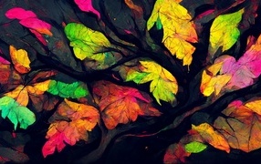 Разноцветные абстрактные листья