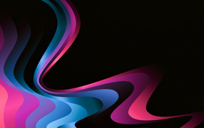 Разноцветные градиентные волны на черном фоне