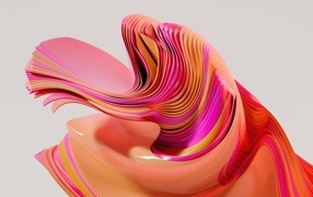 Розовые и оранжевые краски на сером фоне