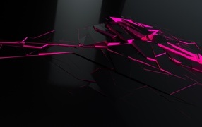 Осколки разбитого черного стекла 3д графика