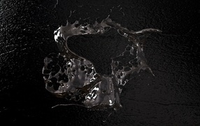 Splashes of water on a black background