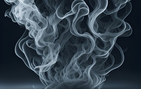 Густой белый дым на сером фоне