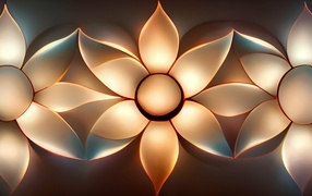 Три ярких абстрактных цветка