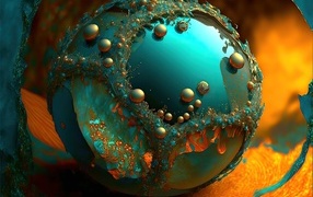 Необычный 3д шар вблизи