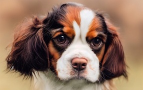 Dog breed cavalier king charles spaniel close-up