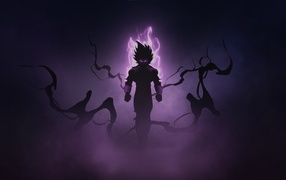 Персонаж аниме в неоновом свете