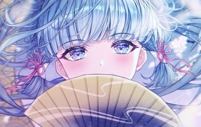 Anime girl with big blue eyes