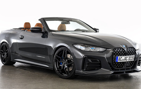 Серебристый кабриолет BMW 4 Series Cabrio 2021 года