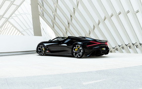 Черный Bugatti W 16 Mistral 2024 года вид сзади