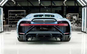 Bugatti Chiron Profilee car in garage rear view