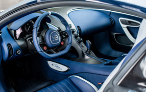 Expensive leather car interior Bugatti Chiron