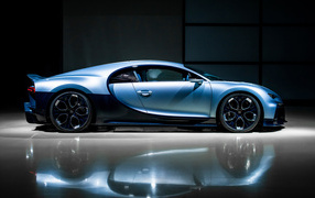 Fast car Bugatti Chiron side view