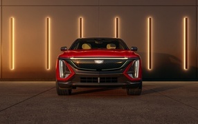 Red 2024 Cadillac Lyriq Sport car front view